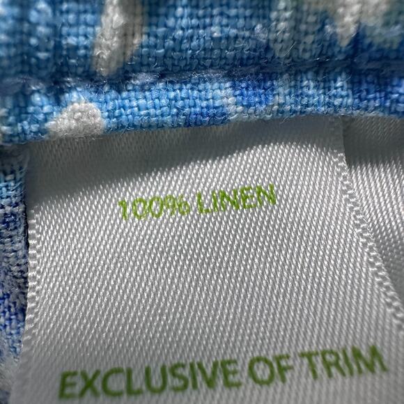 Lilly Pulitzer Aden Pants Women’s Large Blue Peri Pinch Pinch Linen Drawstring - Picture 5 of 8